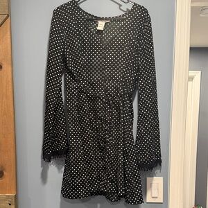 American Rag Black and White Polka Dot Top